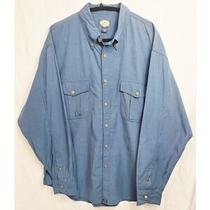 Tommy Bahama 100% Rayon Button Up Wood Button Shirt Blue Long Sleeve Sz Large